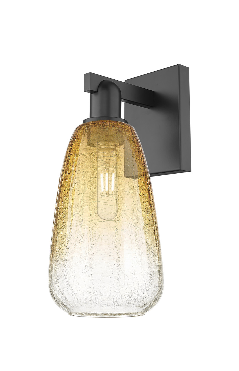 INNOVATIONS 716-1W-BK-G480-6AM Brookhaven Almond 1-Light Sconce Matte Black