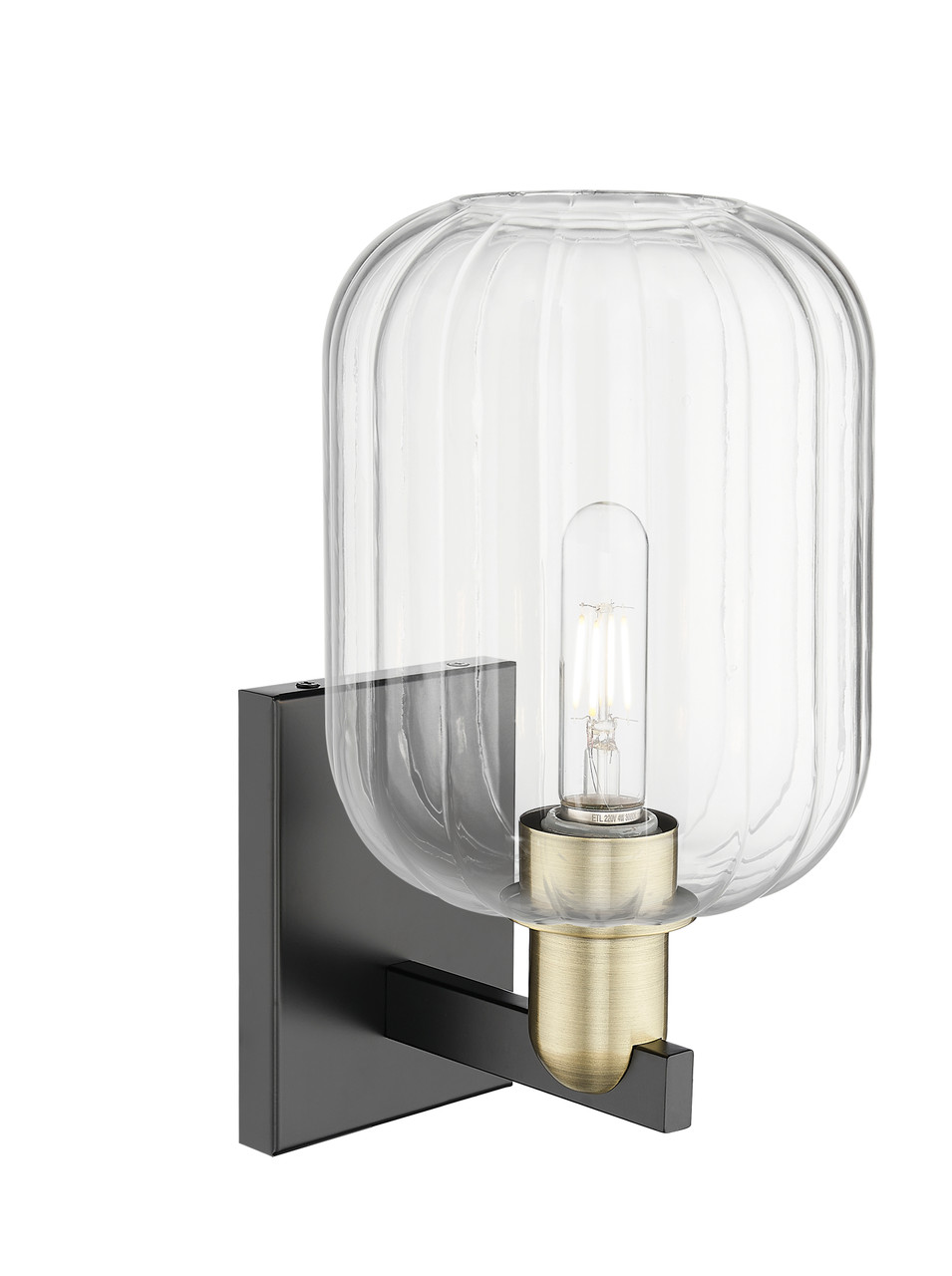INNOVATIONS 716-1W-BAB-G460-7CL Preston 1-Light Sconce Black Antique Brass