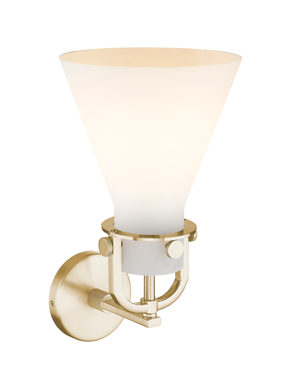 INNOVATIONS 410-1W-CB-G411-8WH Newton Cone 1-Light Sconce Champagne Bronze