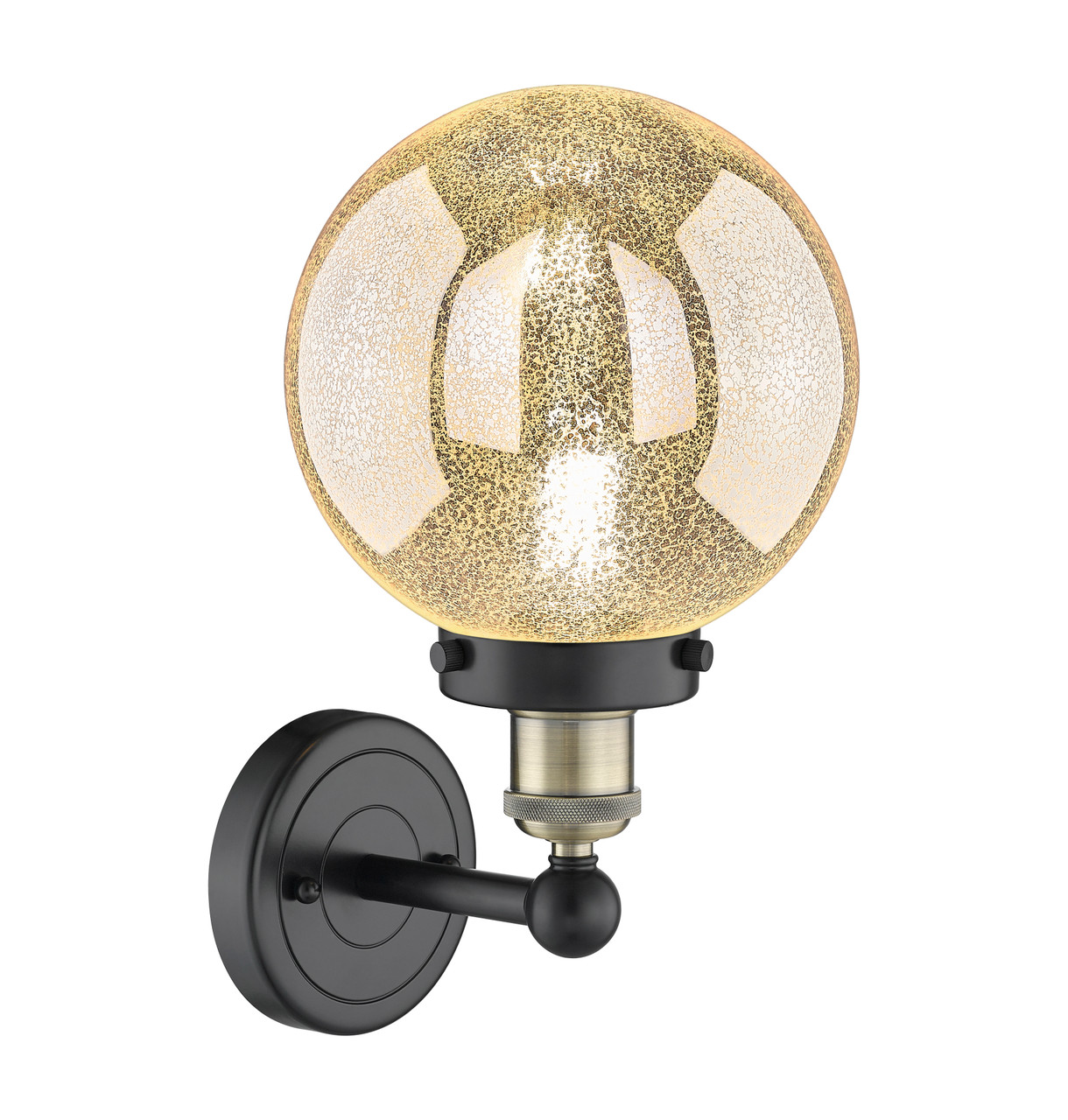 INNOVATIONS 616-1W-BAB-G208-8 Beacon 1-Light Sconce Black Antique Brass