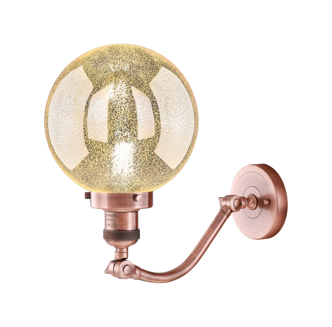 INNOVATIONS 515-1W-AC-G208-8 Beacon 1-Light Sconce Antique Copper