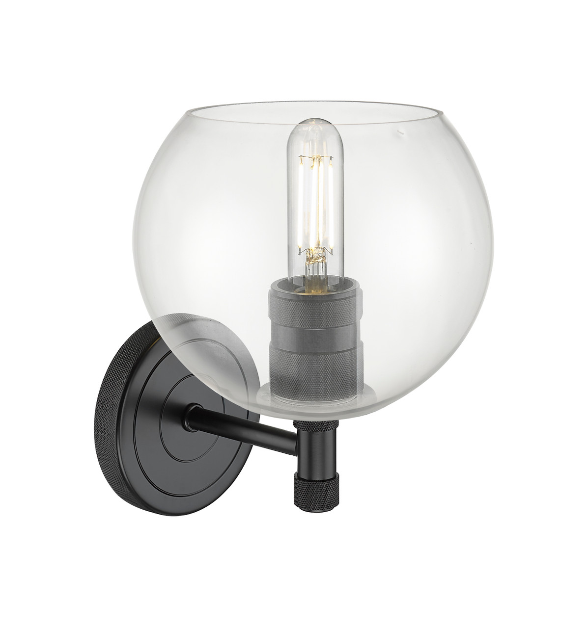 INNOVATIONS 434-1W-BK-G122-6 Crown Point 1-Light Sconce Matte Black