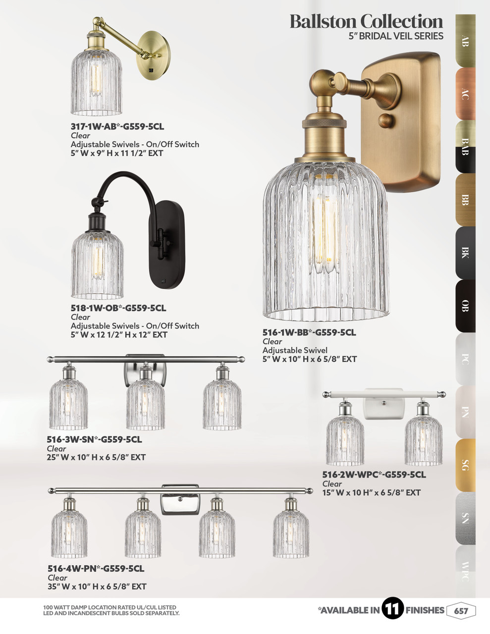 INNOVATIONS 317-1W-BAB-G559-8ME Bridal Veil 1-Light Sconce Black Antique Brass