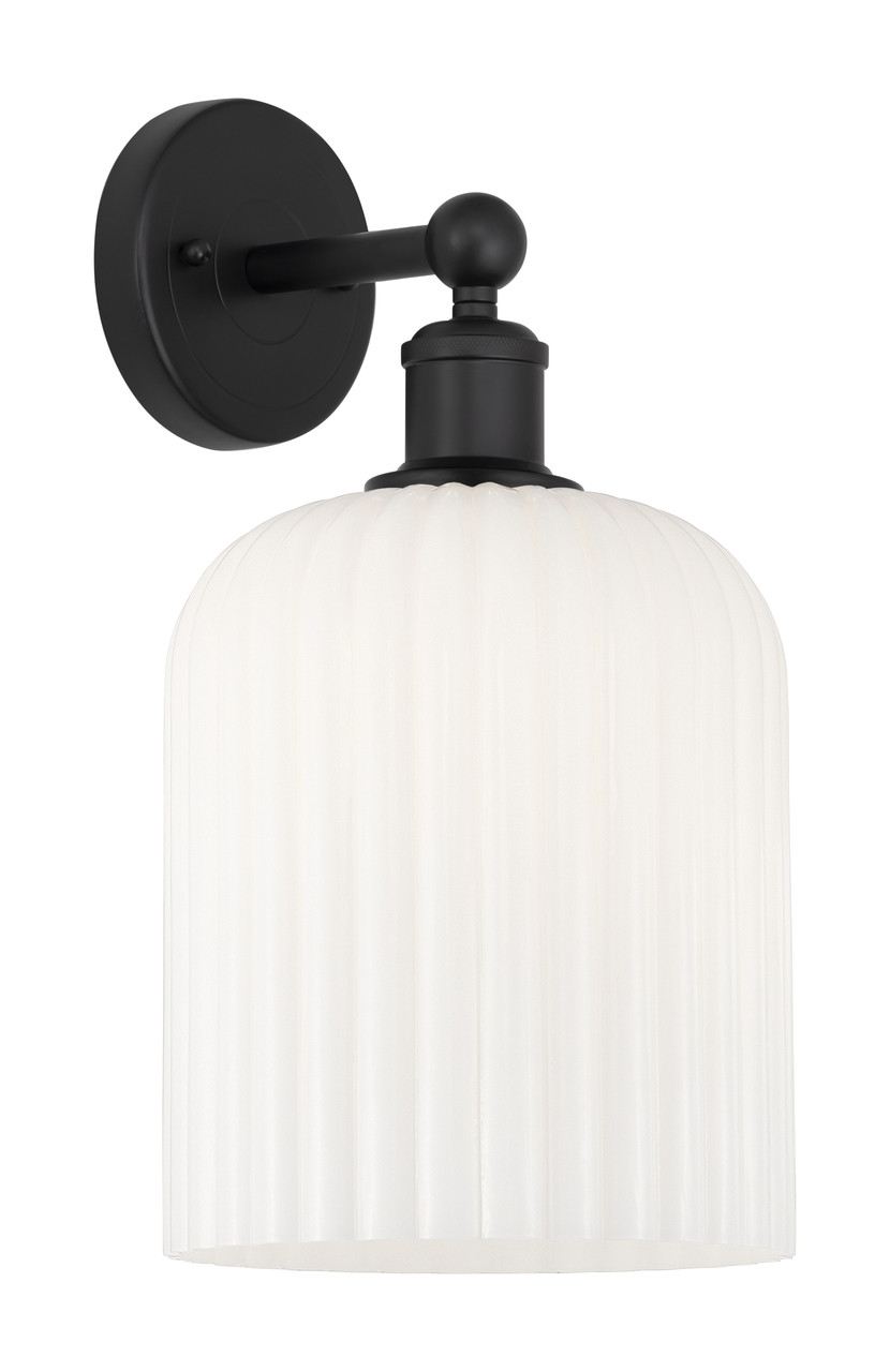 INNOVATIONS 616-1W-BK-G559-8GWH Bridal Veil 1-Light Sconce Matte Black