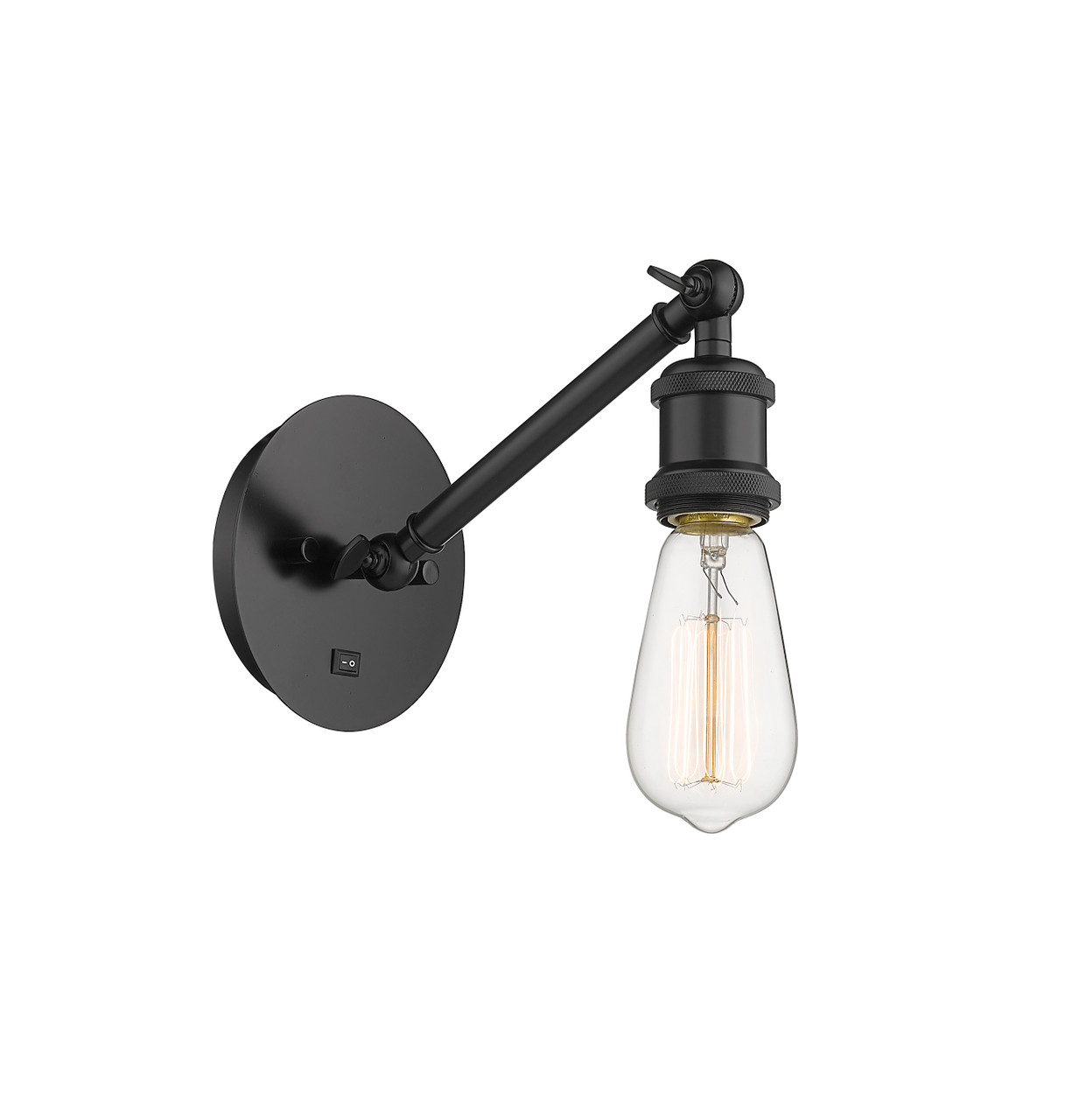INNOVATIONS 317-1W-BK-G559-8BL Bridal Veil 1-Light Sconce Matte Black