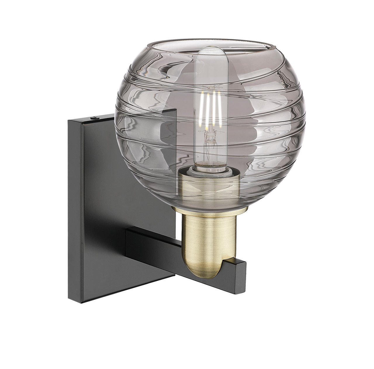 INNOVATIONS 716-1W-BAB-G1213-6SM Athens Deco Swirl 1-Light Sconce Black Antique Brass