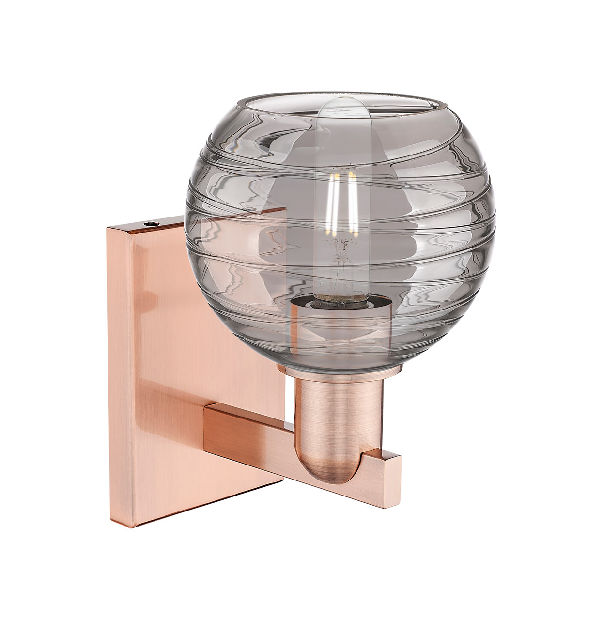 INNOVATIONS 716-1W-AC-G1213-6SM Athens Deco Swirl 1-Light Sconce Antique Copper