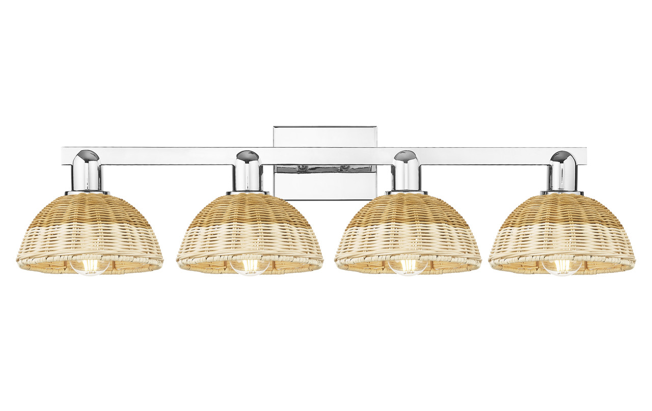 INNOVATIONS 716-4W-PC-NBD2-75-NAT Natural Ballston Dome 4-Light Bath Vanity Light Polished Chrome