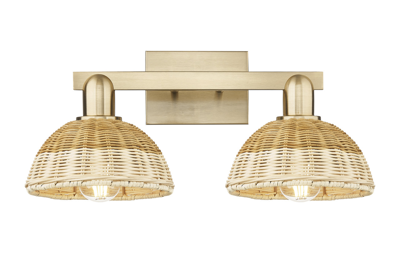 INNOVATIONS 716-2W-CB-NBD2-75-NAT Natural Ballston Dome 2-Light Bath Vanity Light Brushed Champagne Bronze