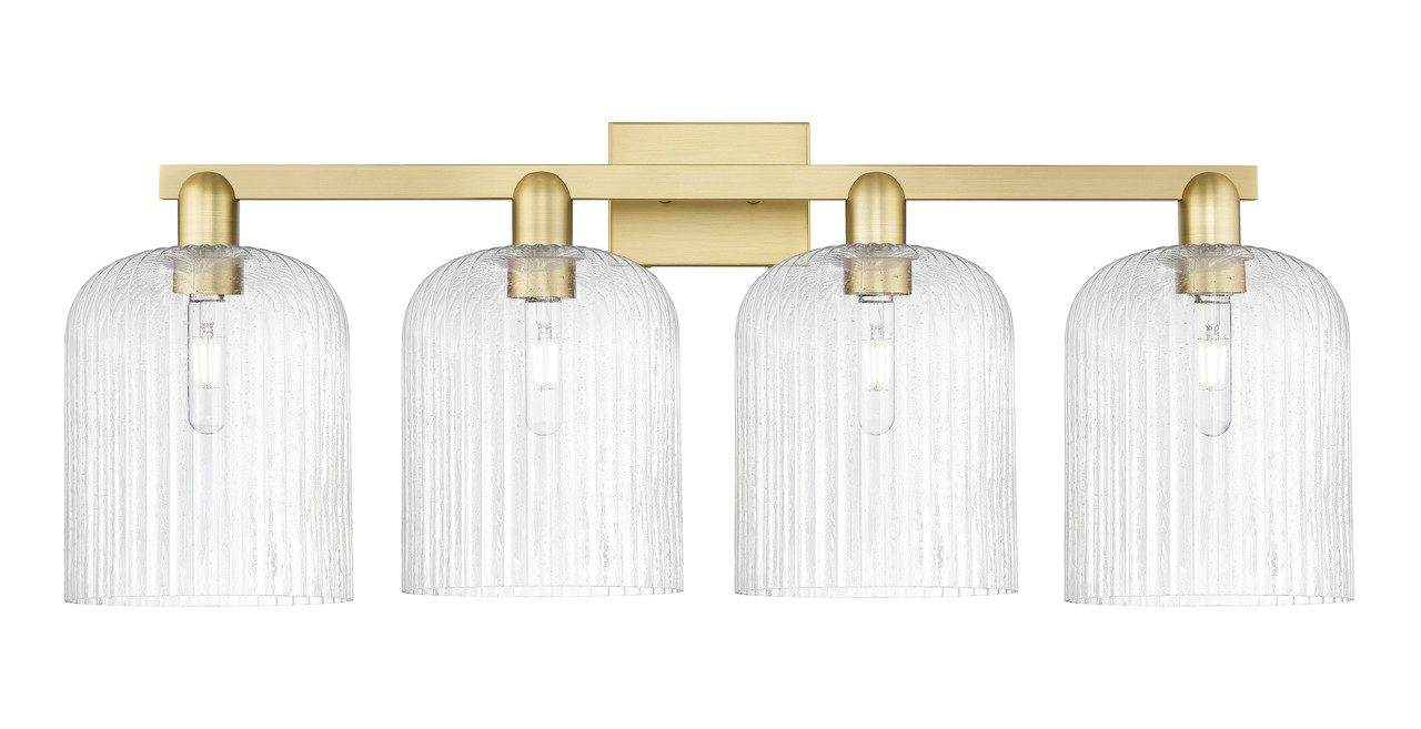 INNOVATIONS 716-4W-SG-G559-8SDY Bridal Veil 4-Light Bath Vanity Light Satin Gold