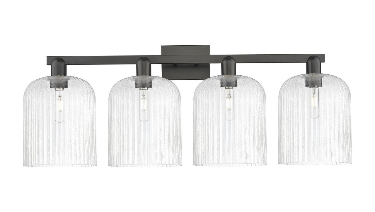 INNOVATIONS 716-4W-BK-G559-8SDY Bridal Veil 4-Light Bath Vanity Light Matte Black