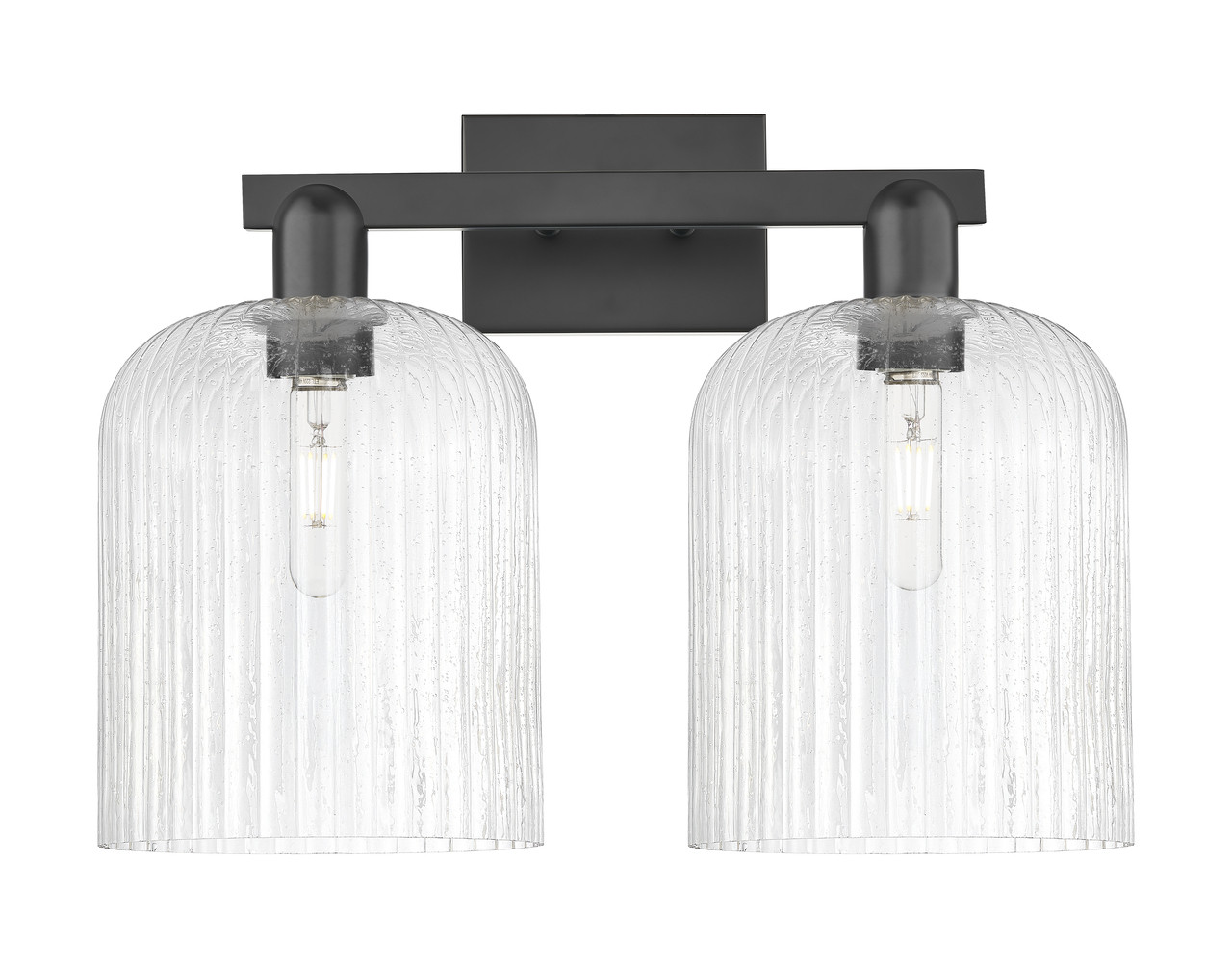 INNOVATIONS 716-2W-BK-G559-8SDY Bridal Veil 2-Light Bath Vanity Light Matte Black