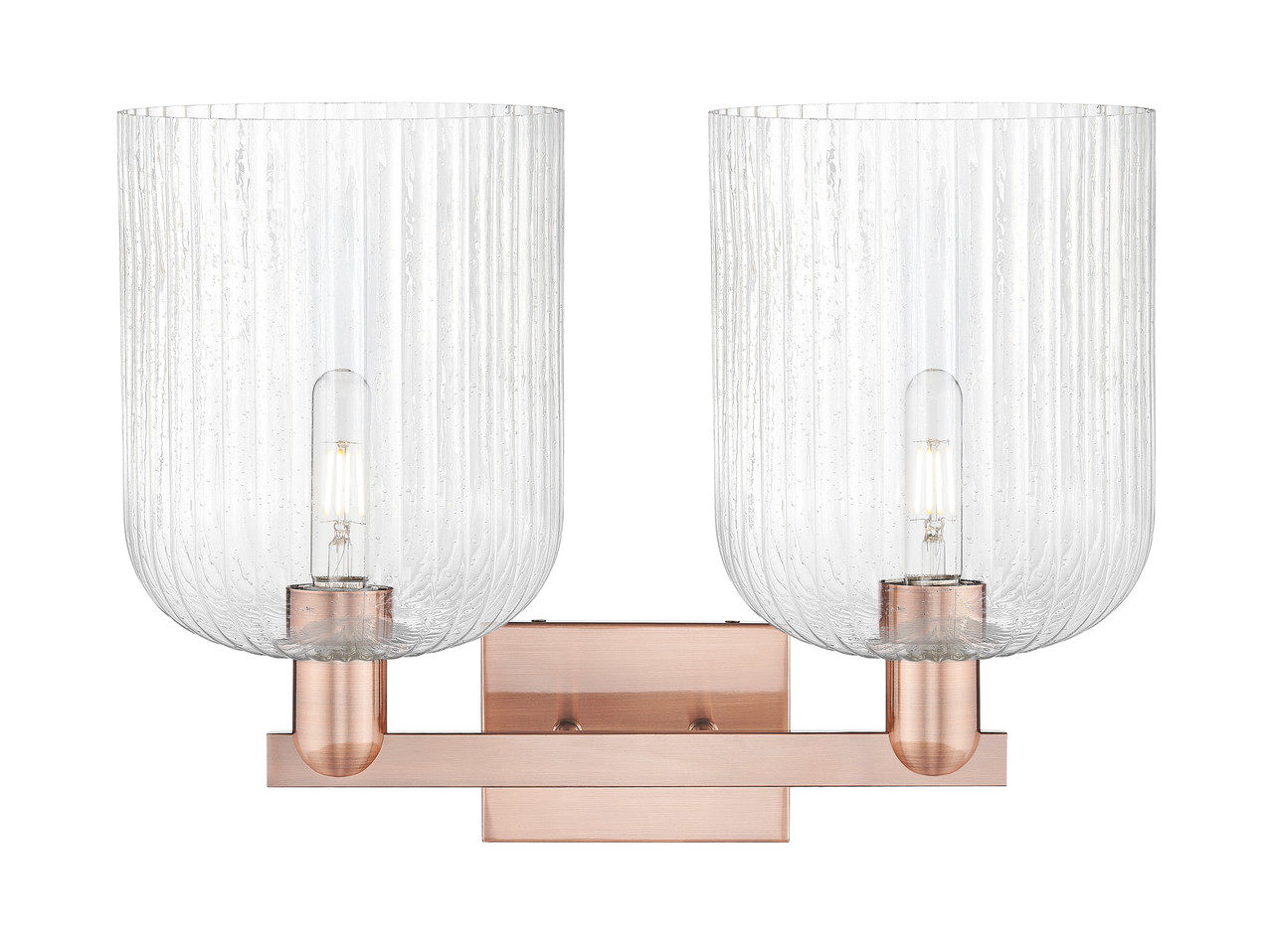 INNOVATIONS 716-2W-AC-G559-8SDY Bridal Veil 2-Light Bath Vanity Light Antique Copper