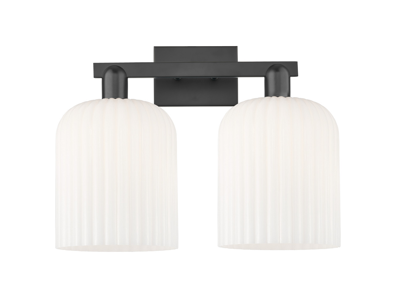 INNOVATIONS 716-2W-BK-G559-8GWH Bridal Veil 2-Light Bath Vanity Light Matte Black