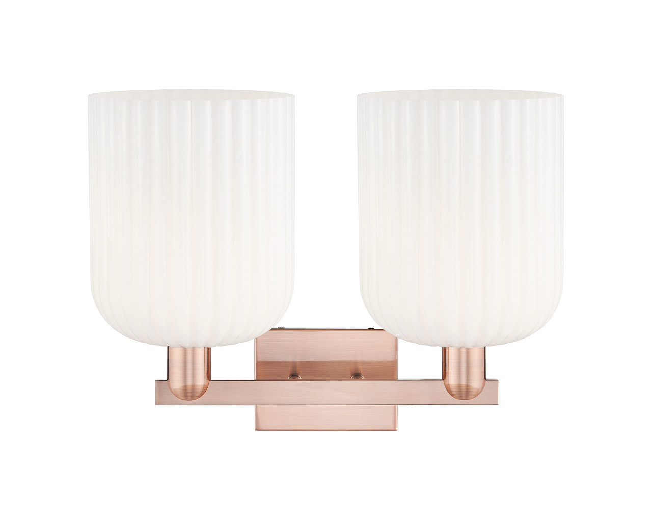 INNOVATIONS 716-2W-AC-G559-8GWH Bridal Veil 2-Light Bath Vanity Light Antique Copper