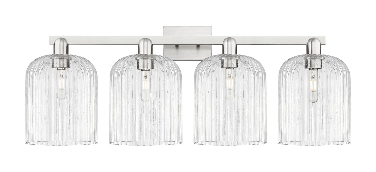 INNOVATIONS 716-4W-SN-G559-8CL Bridal Veil 4-Light Bath Vanity Light Brushed Satin Nickel
