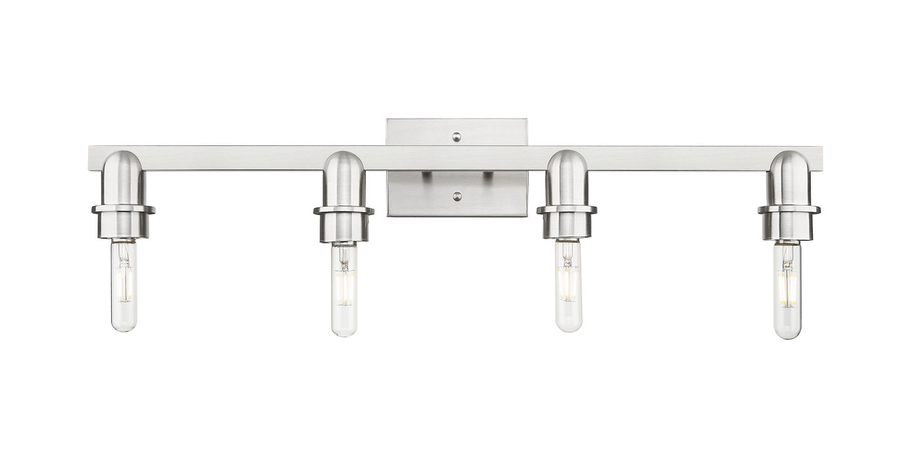 INNOVATIONS 716-4W-SN-G559-8CL Bridal Veil 4-Light Bath Vanity Light Brushed Satin Nickel