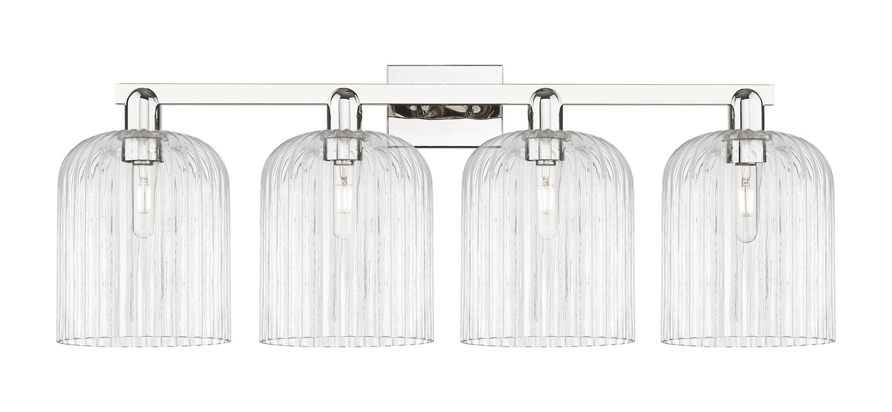 INNOVATIONS 716-4W-PN-G559-8CL Bridal Veil 4-Light Bath Vanity Light Polished Nickel