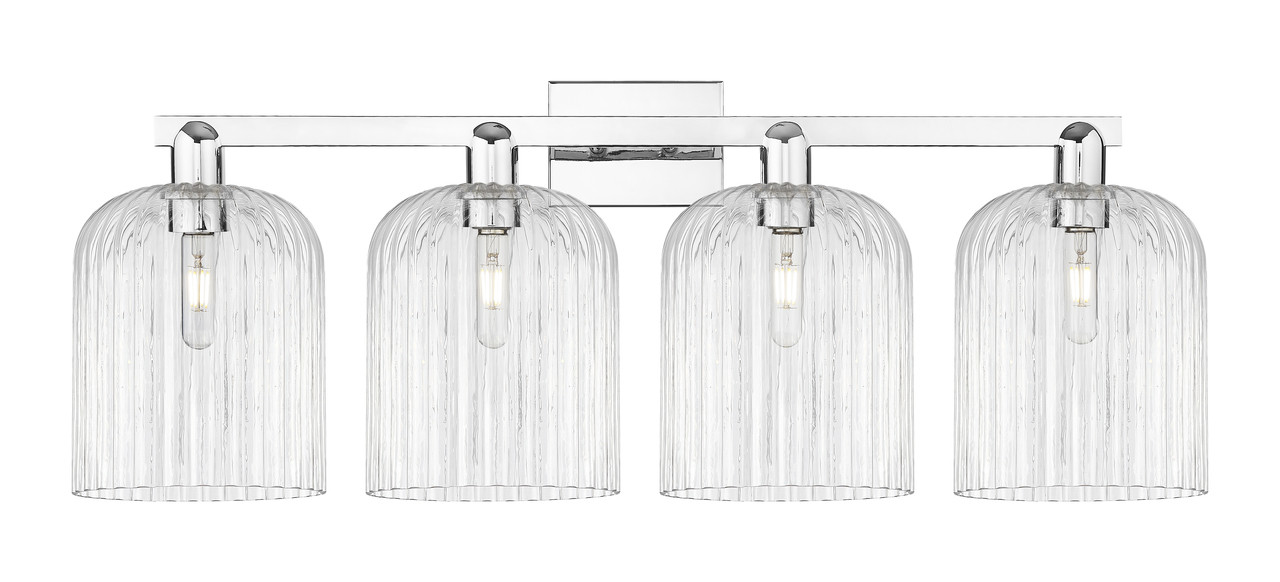 INNOVATIONS 716-4W-PC-G559-8CL Bridal Veil 4-Light Bath Vanity Light Polished Chrome