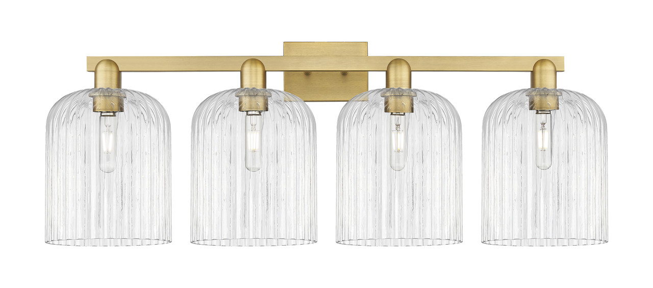 INNOVATIONS 716-4W-BB-G559-8CL Bridal Veil 4-Light Bath Vanity Light Brushed Brass