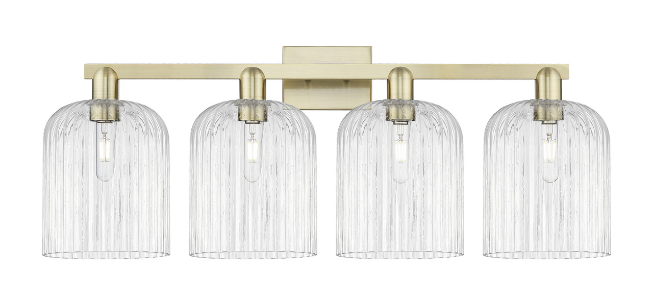 INNOVATIONS 716-4W-AB-G559-8CL Bridal Veil 4-Light Bath Vanity Light Antique Brass