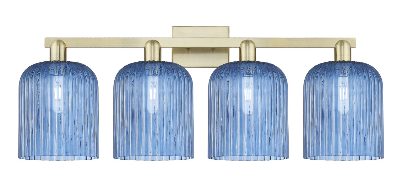 INNOVATIONS 716-4W-AB-G559-8BL Bridal Veil 4-Light Bath Vanity Light Antique Brass