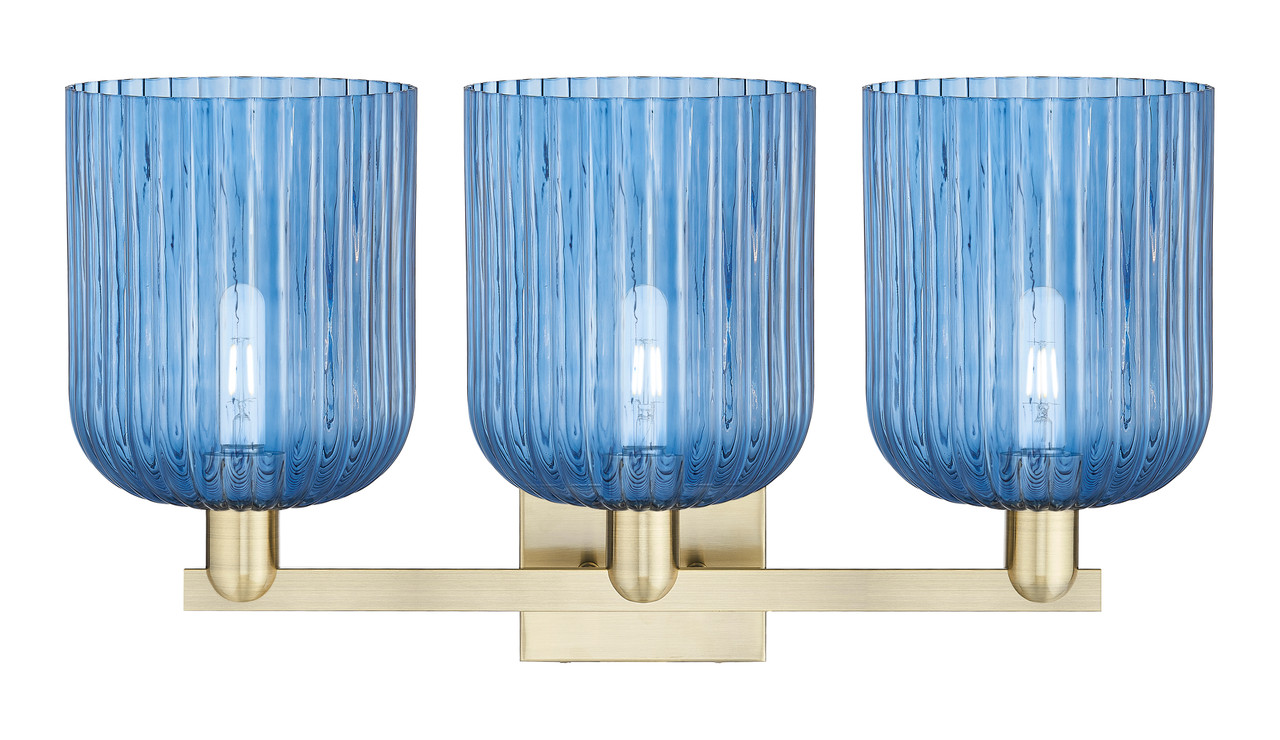 INNOVATIONS 716-3W-AB-G559-8BL Bridal Veil 3-Light Bath Vanity Light Antique Brass