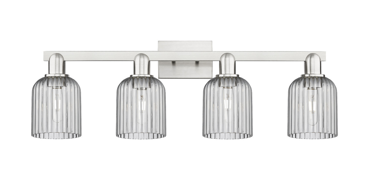 INNOVATIONS 716-4W-SN-G559-5SM Bridal Veil 4-Light Bath Vanity Light Brushed Satin Nickel