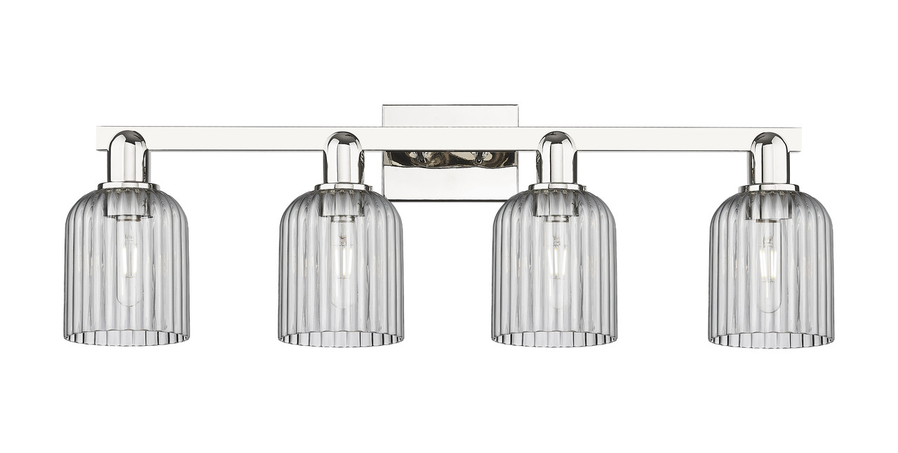 INNOVATIONS 716-4W-PN-G559-5SM Bridal Veil 4-Light Bath Vanity Light Polished Nickel