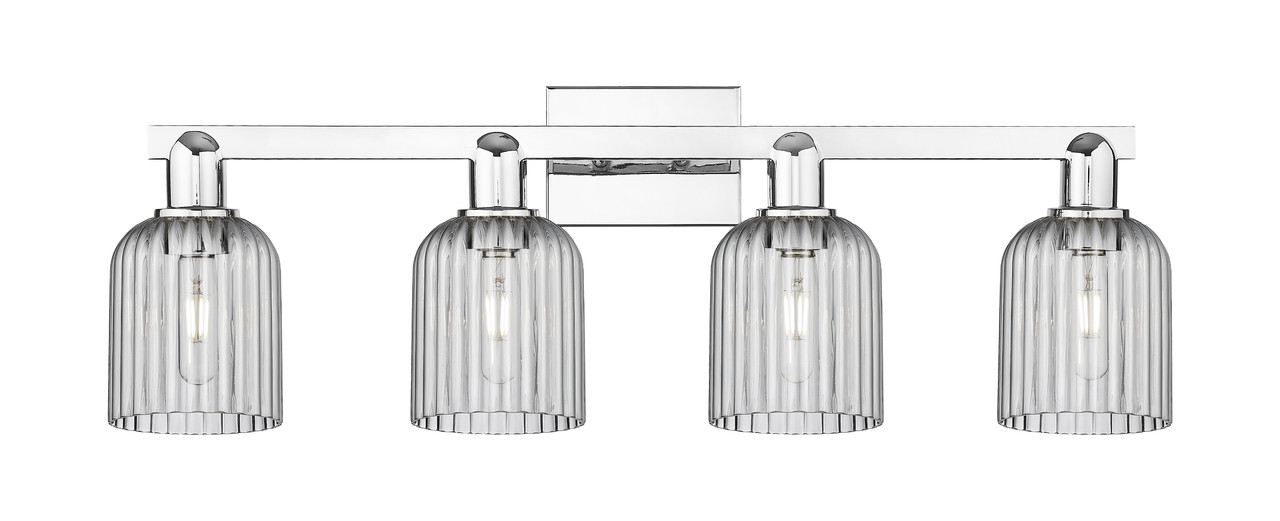 INNOVATIONS 716-4W-PC-G559-5SM Bridal Veil 4-Light Bath Vanity Light Polished Chrome