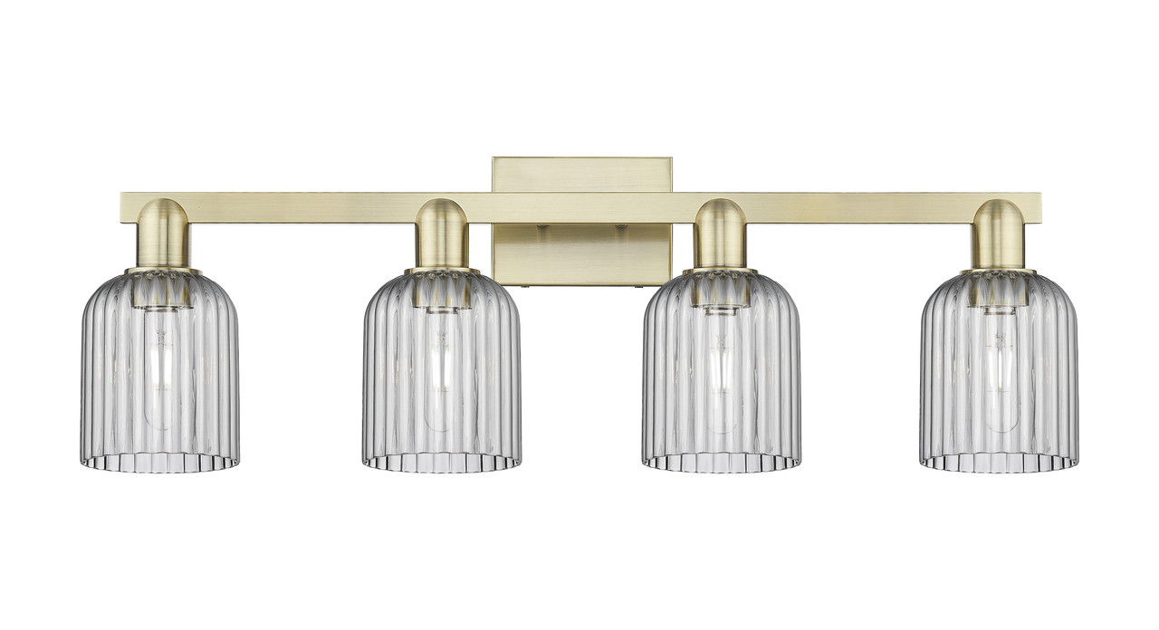 INNOVATIONS 716-4W-AB-G559-5SM Bridal Veil 4-Light Bath Vanity Light Antique Brass