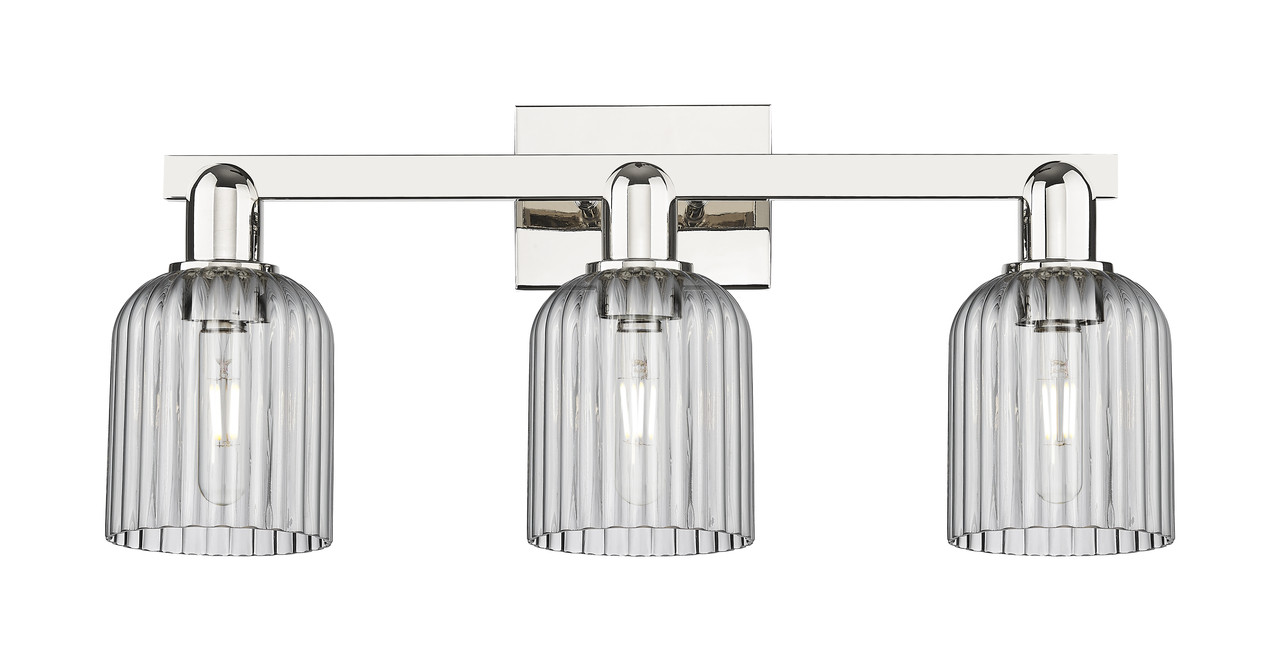 INNOVATIONS 716-3W-PN-G559-5SM Bridal Veil 3-Light Bath Vanity Light Polished Nickel
