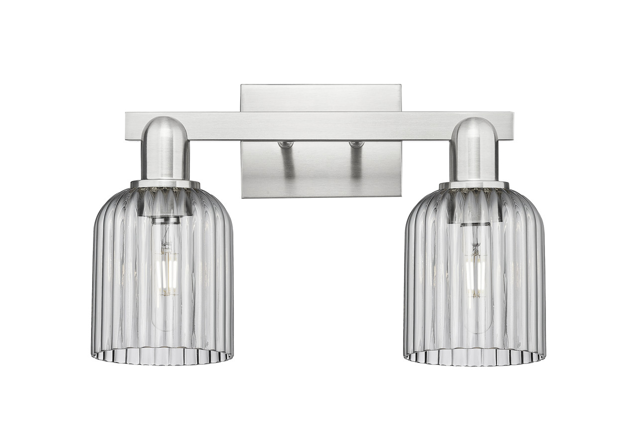 INNOVATIONS 716-2W-SN-G559-5SM Bridal Veil 2-Light Bath Vanity Light Brushed Satin Nickel