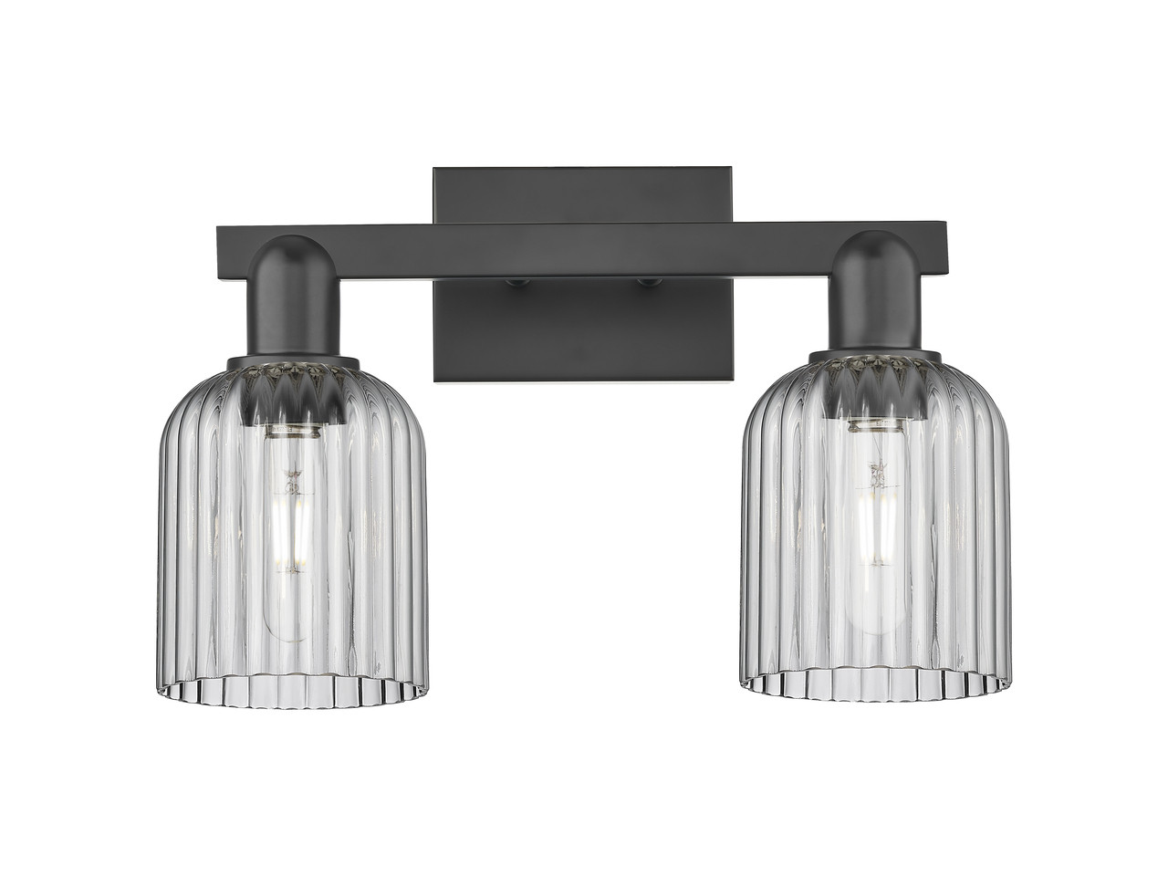 INNOVATIONS 716-2W-BK-G559-5SM Bridal Veil 2-Light Bath Vanity Light Matte Black