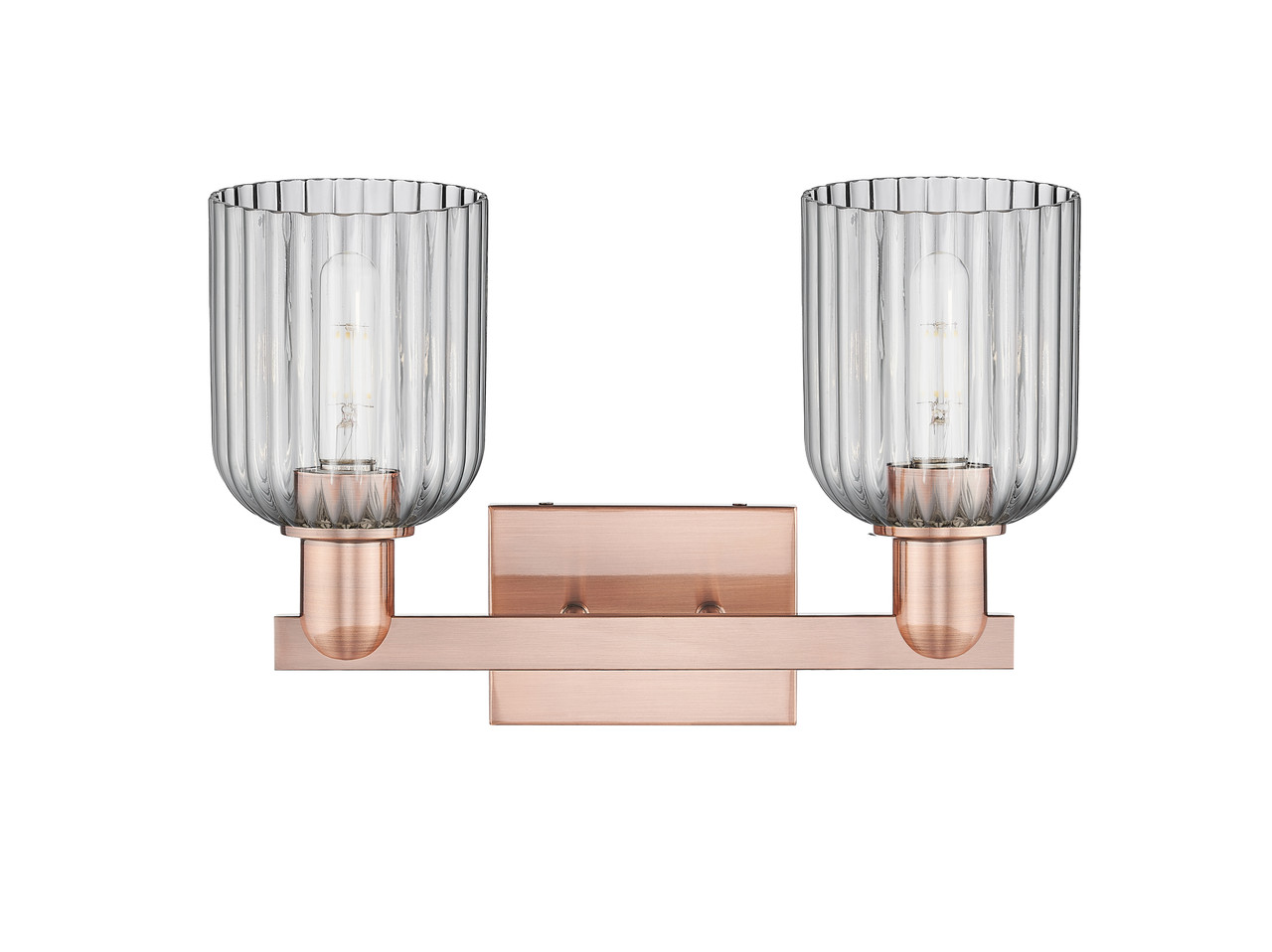 INNOVATIONS 716-2W-AC-G559-5SM Bridal Veil 2-Light Bath Vanity Light Antique Copper