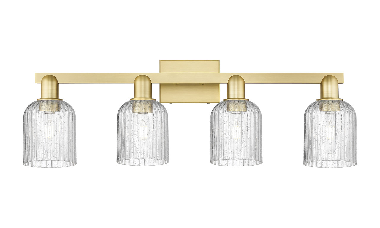 INNOVATIONS 716-4W-SG-G559-5SDY Bridal Veil 4-Light Bath Vanity Light Satin Gold