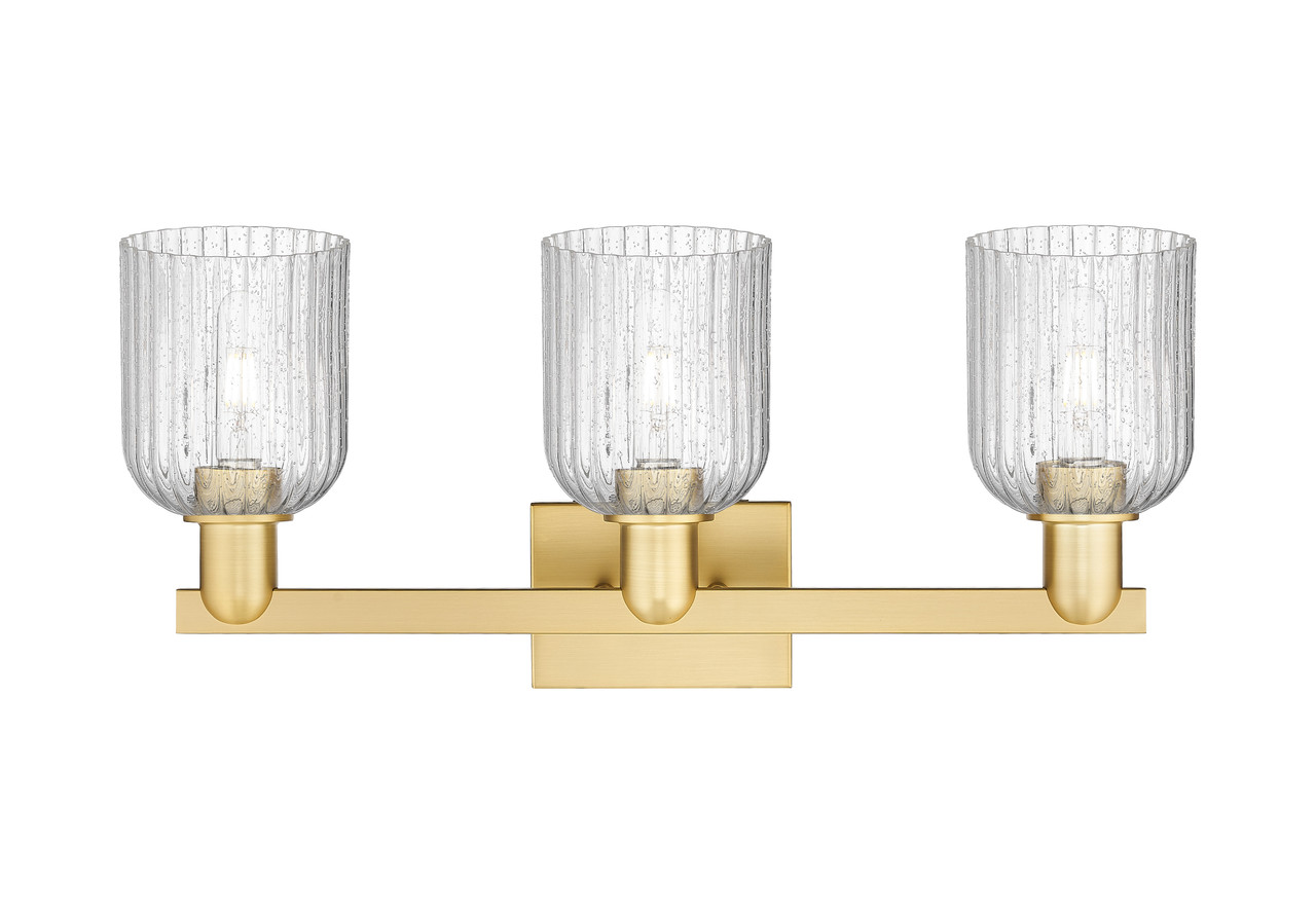 INNOVATIONS 716-3W-SG-G559-5SDY Bridal Veil 3-Light Bath Vanity Light Satin Gold