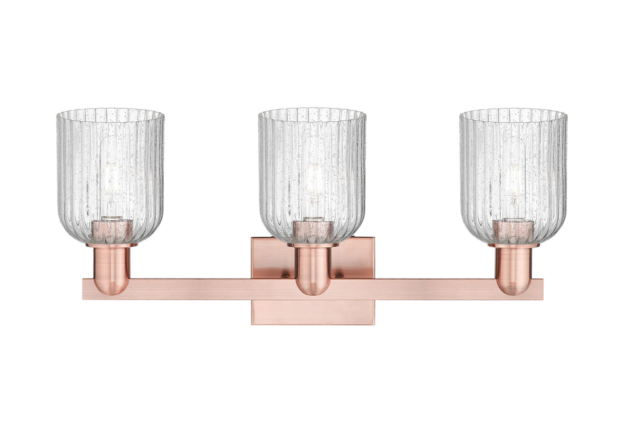 INNOVATIONS 716-3W-AC-G559-5SDY Bridal Veil 3-Light Bath Vanity Light Antique Copper