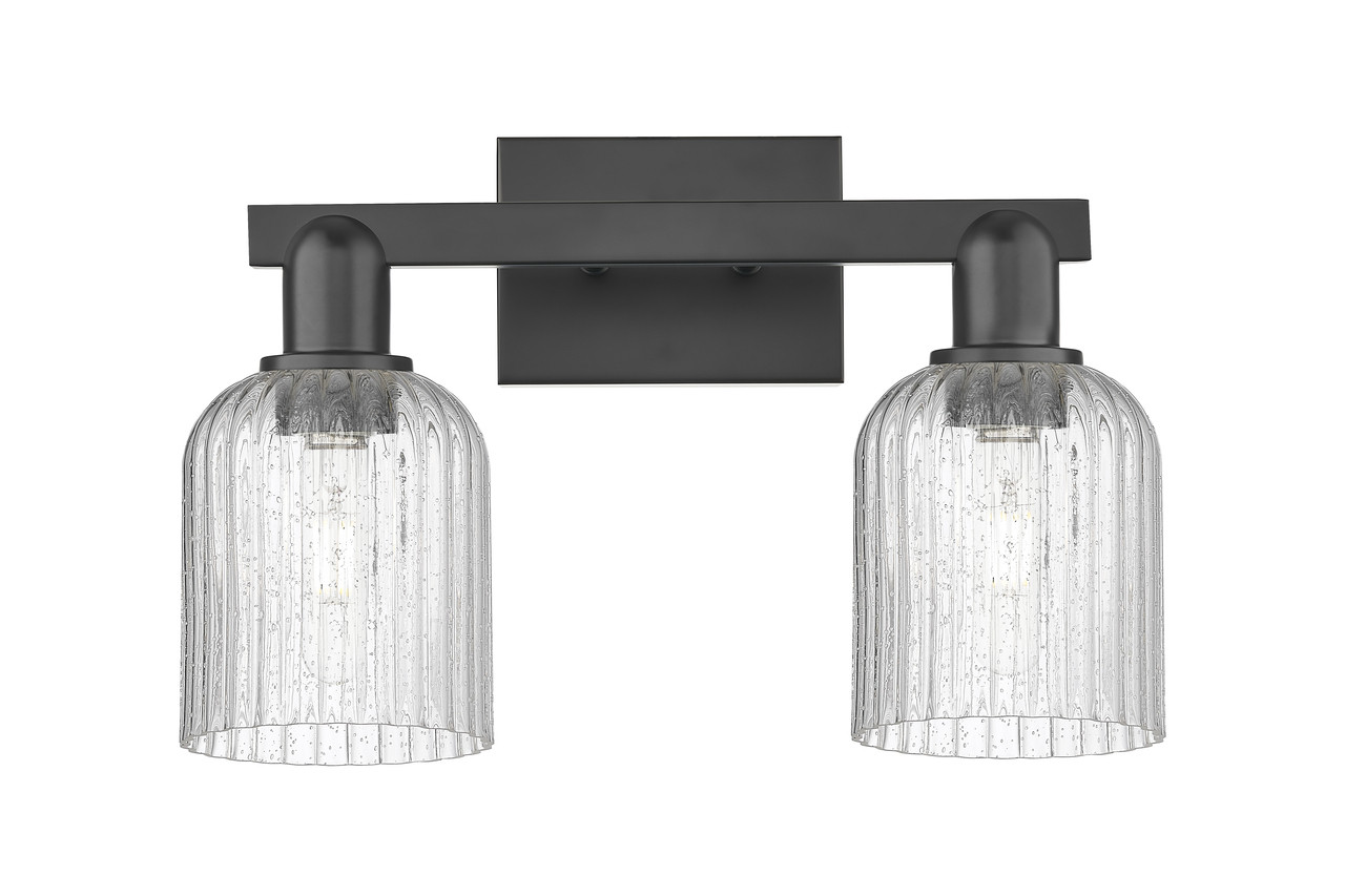 INNOVATIONS 716-2W-BK-G559-5SDY Bridal Veil 2-Light Bath Vanity Light Matte Black