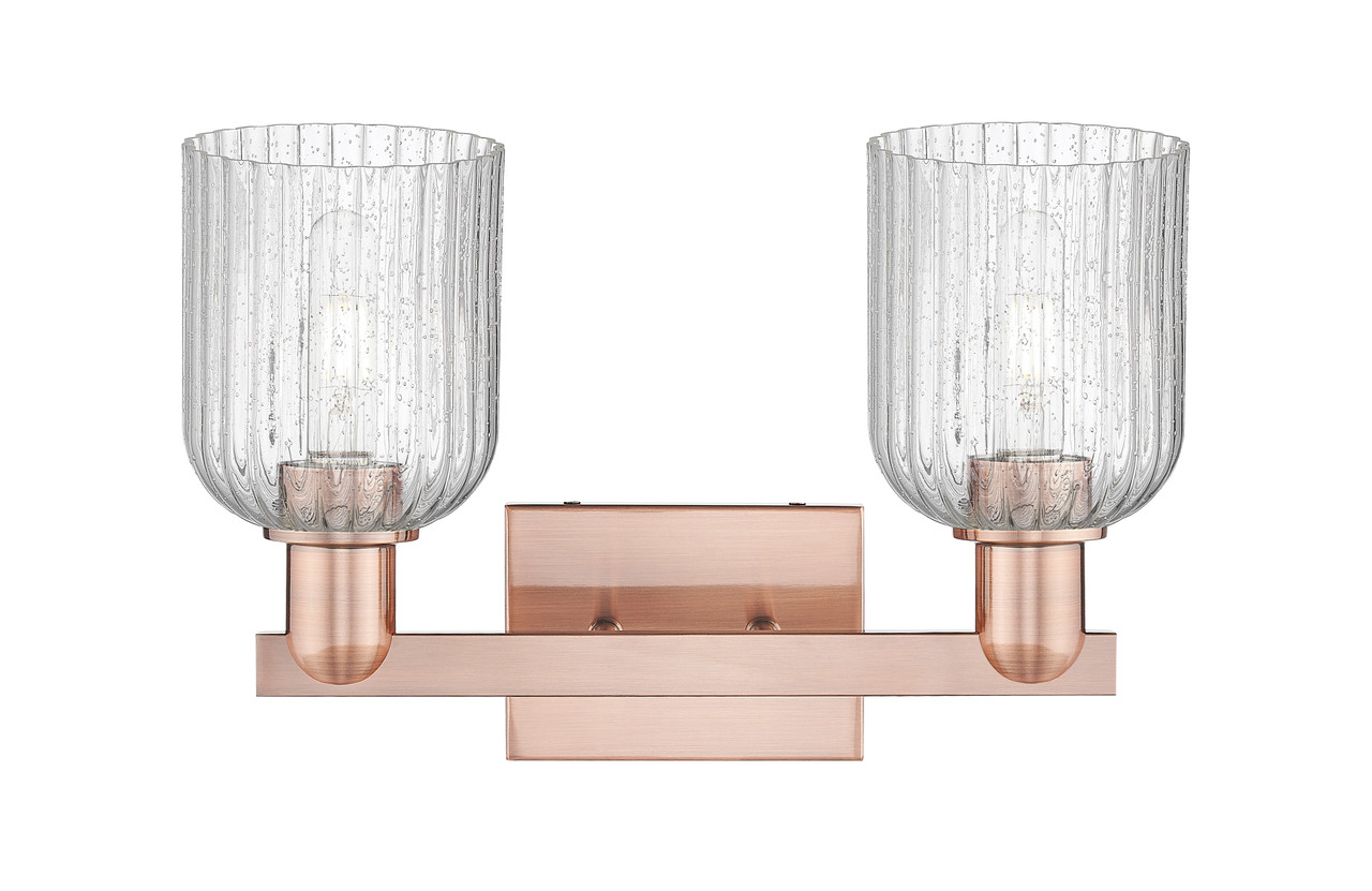 INNOVATIONS 716-2W-AC-G559-5SDY Bridal Veil 2-Light Bath Vanity Light Antique Copper