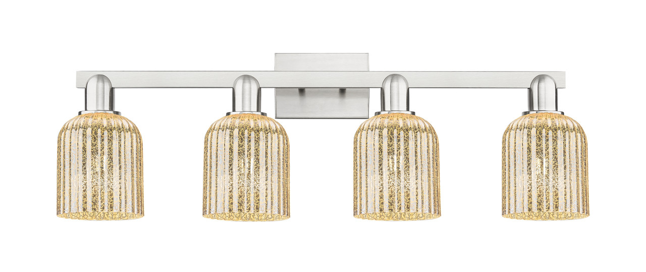 INNOVATIONS 716-4W-SN-G559-5ME Bridal Veil 4-Light Bath Vanity Light Brushed Satin Nickel