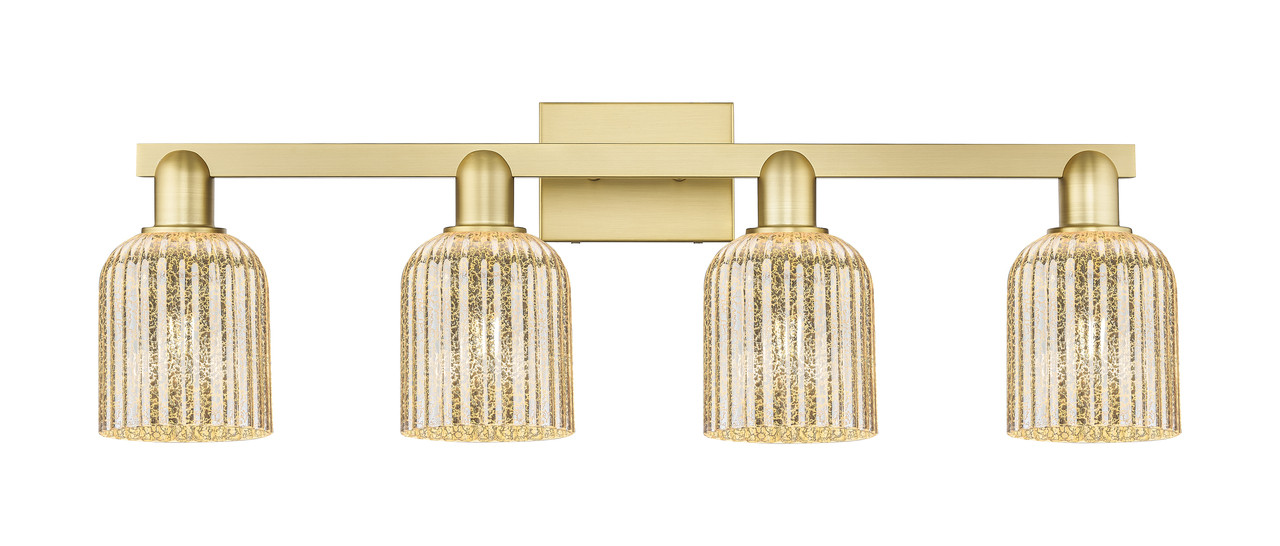 INNOVATIONS 716-4W-SG-G559-5ME Bridal Veil 4-Light Bath Vanity Light Satin Gold