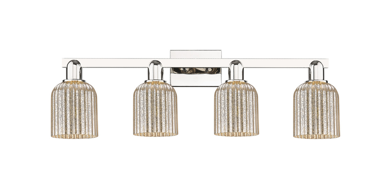 INNOVATIONS 716-4W-PN-G559-5ME Bridal Veil 4-Light Bath Vanity Light Polished Nickel