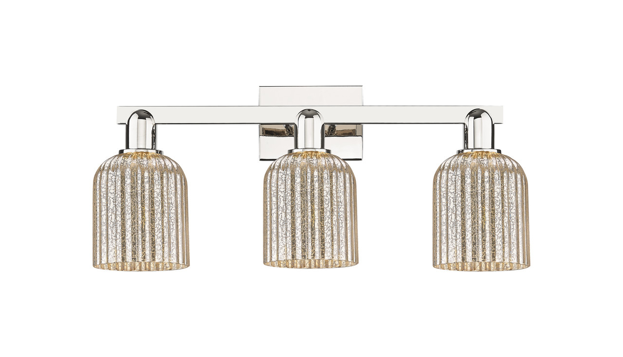 INNOVATIONS 716-3W-PN-G559-5ME Bridal Veil 3-Light Bath Vanity Light Polished Nickel
