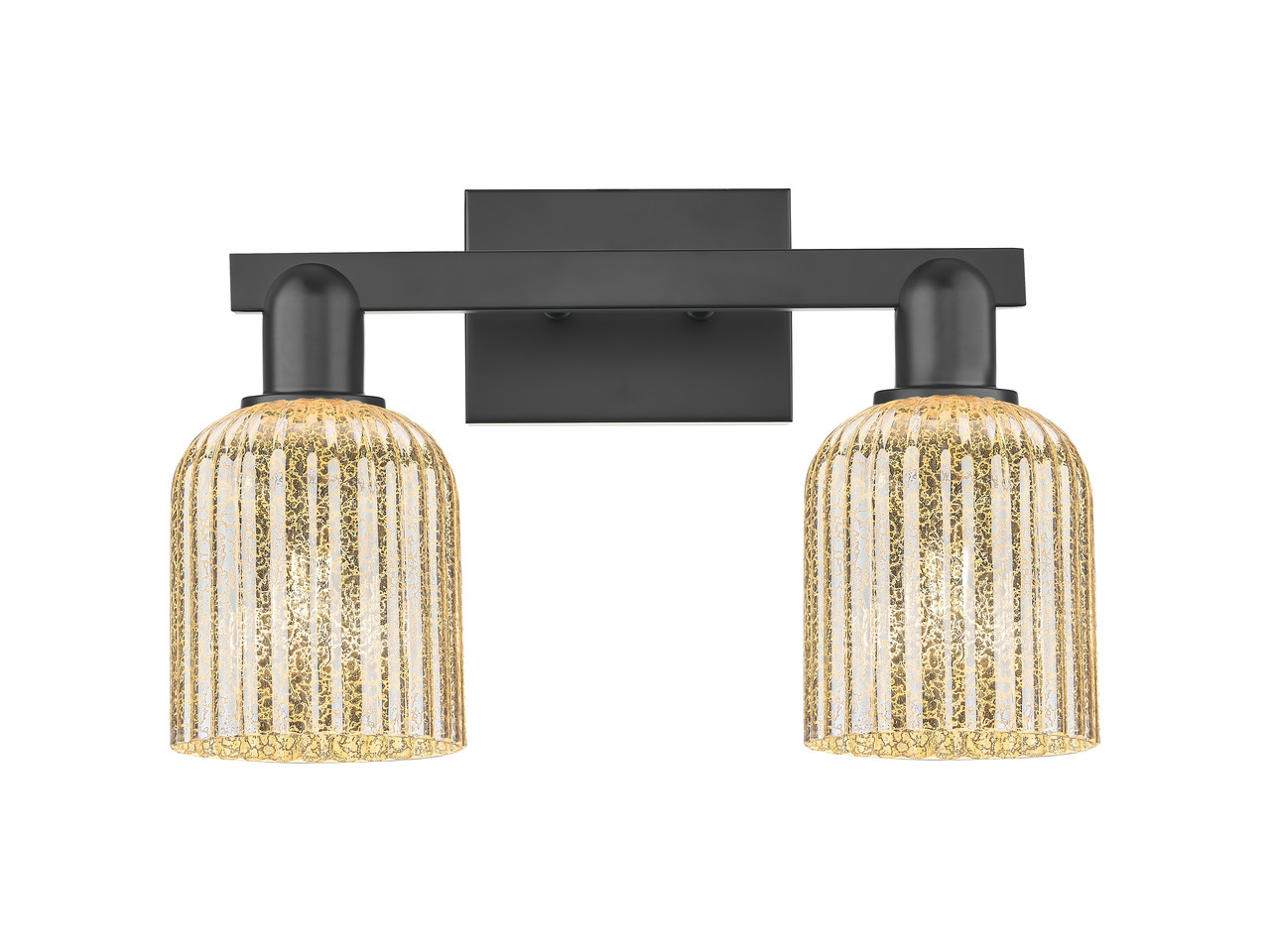 INNOVATIONS 716-2W-BK-G559-5ME Bridal Veil 2-Light Bath Vanity Light Matte Black