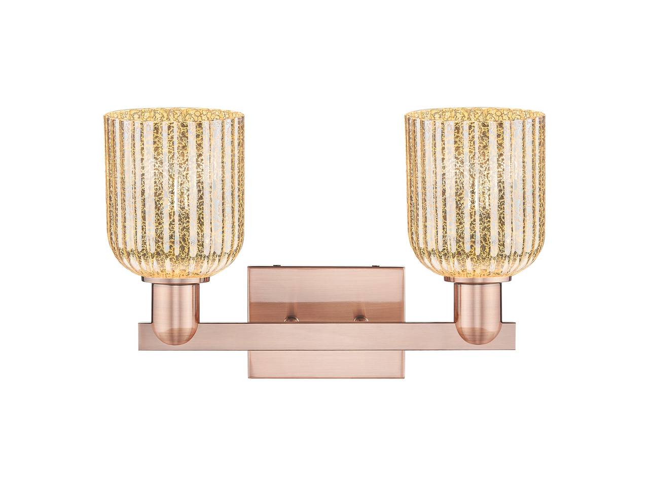 INNOVATIONS 716-2W-AC-G559-5ME Bridal Veil 2-Light Bath Vanity Light Antique Copper