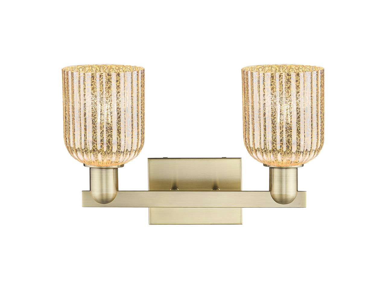 INNOVATIONS 716-2W-AB-G559-5ME Bridal Veil 2-Light Bath Vanity Light Antique Brass