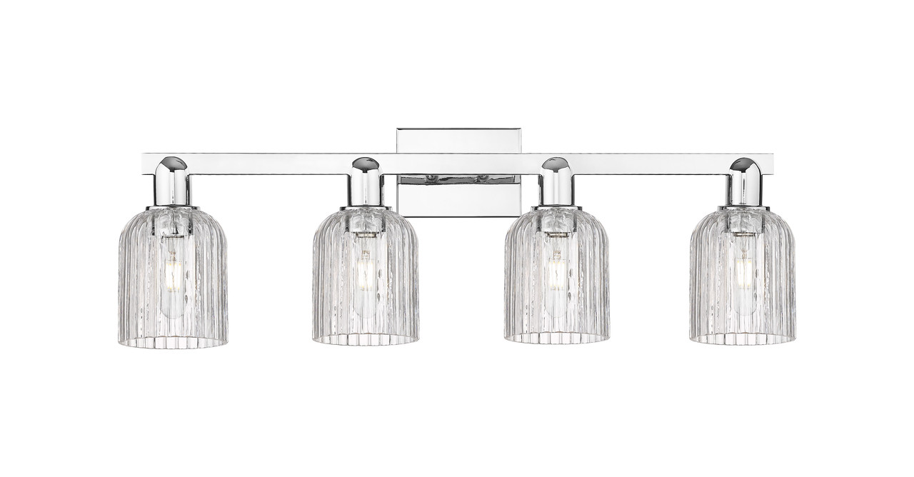 INNOVATIONS 716-4W-PC-G559-5CL Bridal Veil 4-Light Bath Vanity Light Polished Chrome