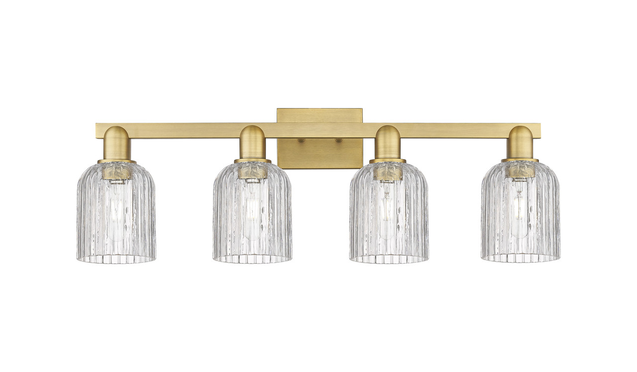 INNOVATIONS 716-4W-BB-G559-5CL Bridal Veil 4-Light Bath Vanity Light Brushed Brass