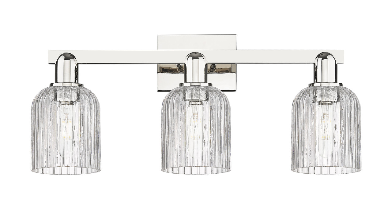 INNOVATIONS 716-3W-PN-G559-5CL Bridal Veil 3-Light Bath Vanity Light Polished Nickel